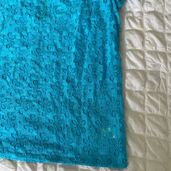 Lilly Pulitzer Turquoise Lace Top - Picture 2 of 7